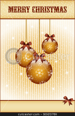 To use this stock image in your creative project, please select the size you need over to the right and click the "Add to Cart" button.
Your downloaded image will come with the Cutcaster watermark removed so don’t worry about the watermark you see on this page. Gold christmas balls and bows stock vector clipart, Gold christmas balls and bows decorated with snowflakes. Stars and snow in the background. Copy space for text. by toots77