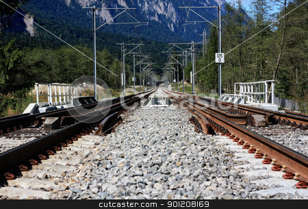 Railway Railway stock photo, Mountain railways on a clean summer day by Bagiuiani Kostas