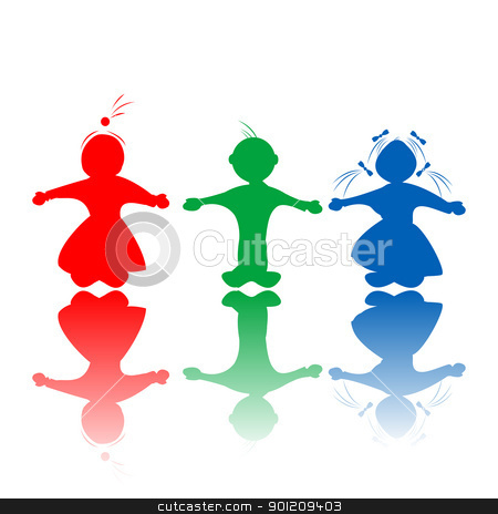 To use this stock image in your creative project, please select the size you need over to the right and click the "Add to Cart" button.
Your downloaded image will come with the Cutcaster watermark removed so don’t worry about the watermark you see on this page. Kids in colors stock vector clipart, Happy hugging children silhouettes in colors, isolated objects over white background by Richard Laschon