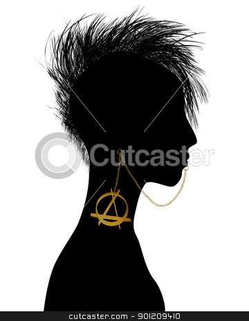 To use this stock image in your creative project, please select the size you need over to the right and click the "Add to Cart" button.
Your downloaded image will come with the Cutcaster watermark removed so don’t worry about the watermark you see on this page. Punk girl stock vector clipart, Hand drawn punk girl silhouette with piercing by Richard Laschon