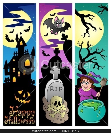 To use this stock image in your creative project, please select the size you need over to the right and click the "Add to Cart" button.
Your downloaded image will come with the Cutcaster watermark removed so don’t worry about the watermark you see on this page. Halloween banners set 6 stock vector clipart, Halloween banners set 6 - vector illustration. by Klara Viskova