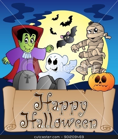 To use this stock image in your creative project, please select the size you need over to the right and click the "Add to Cart" button.
Your downloaded image will come with the Cutcaster watermark removed so don’t worry about the watermark you see on this page. Theme with Happy Halloween banner 4 stock vector clipart, Theme with Happy Halloween banner 4 - vector illustration. by Klara Viskova