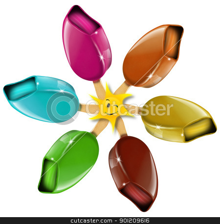 To use this stock image in your creative project, please select the size you need over to the right and click the "Add to Cart" button.
Your downloaded image will come with the Cutcaster watermark removed so don’t worry about the watermark you see on this page. Summer ice cream with a smiling sun stock photo, Six colored ice cream in a circle with a smiling sun on a white background by catalby
