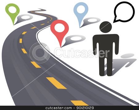 To use this stock image in your creative project, please select the size you need over to the right and click the "Add to Cart" button.
Your downloaded image will come with the Cutcaster watermark removed so don’t worry about the watermark you see on this page. Person highway travel to road side place markers stock vector clipart, Traveling person beside highway with road side geography place markers by Michael Brown