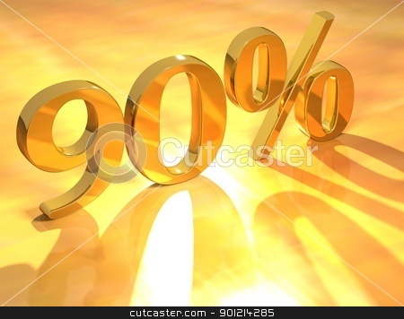 Percent % Percent % stock photo, 3D Percent text % on gold background by Mariusz Prusaczyk