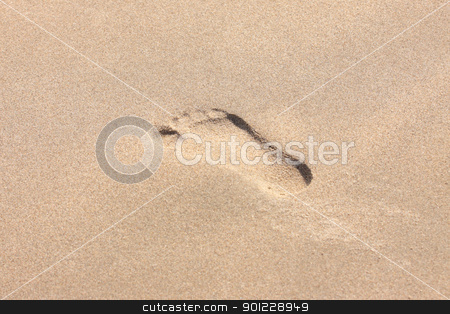 Trace of a child's foot on the sand of the beach trace of a child's foot on the sand of the beach stock photo, trace of a child's foot on the sand of the beach by Chretien