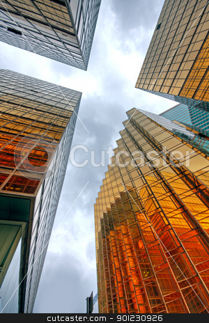 To use this stock image in your creative project, please select the size you need over to the right and click the "Add to Cart" button.
Your downloaded image will come with the Cutcaster watermark removed so don’t worry about the watermark you see on this page. Skyscrapers with clouds reflection stock photo, Skyscrapers with clouds reflection by Keng po Leung
