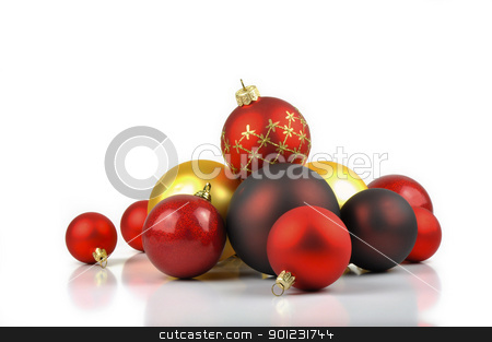 To use this stock image in your creative project, please select the size you need over to the right and click the "Add to Cart" button.
Your downloaded image will come with the Cutcaster watermark removed so don’t worry about the watermark you see on this page. Christmas balls stock photo, Colorful Christmas balls on a white background by Dutourdumonde