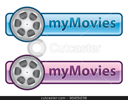 To use this stock image in your creative project, please select the size you need over to the right and click the "Add to Cart" button.
Your downloaded image will come with the Cutcaster watermark removed so don’t worry about the watermark you see on this page. myMovies icon stock vector clipart, Blue and pink icon with film reel by matteogamba
