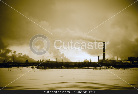 Environmental problem Environmental problem stock photo, Industrial district. The smoke comes from the pipes by Imaster