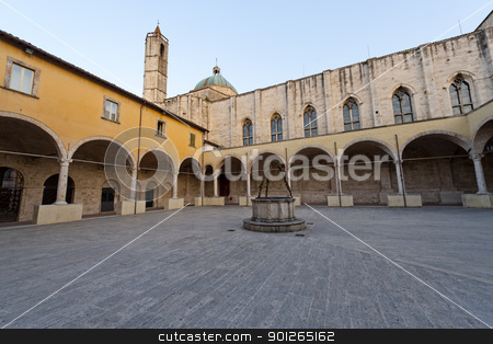 Ascoli Piceno (Marches, Italy) - Cloister of ancient church Ascoli Piceno (Marches, Italy) - Cloister of ancient church stock photo, Ascoli Piceno (Marches, Italy) - Cloister of ancient church by clodio