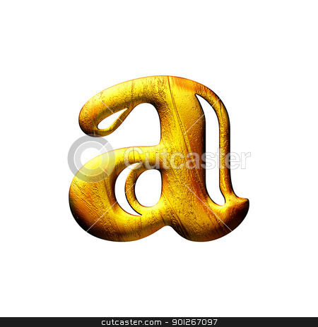 Golden small capital letter isolated Golden small capital letter isolated stock photo, Letter in gold metal texture and isolated of background by Imaster