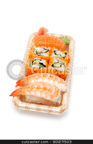 To use this stock image in your creative project, please select the size you need over to the right and click the "Add to Cart" button.
Your downloaded image will come with the Cutcaster watermark removed so don’t worry about the watermark you see on this page. Sushi stock photo, Different kinds of sushi on a box by Lasse Kristensen@gmail.com