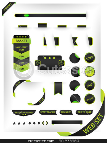 Modern web elements set Modern web elements set stock vector clipart, Modern web interface elements set by TheModernCanvas