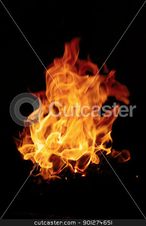 Burning fire Burning fire stock photo, Burning fire isolated on a black background by Lars Christensen