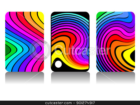 Rainbow design Rainbow design stock vector clipart, Set of colorful design for phone display, business card or background, full scalable vector graphic included Eps v8 and 300 dpi JPG. by Ela Kwasniewski