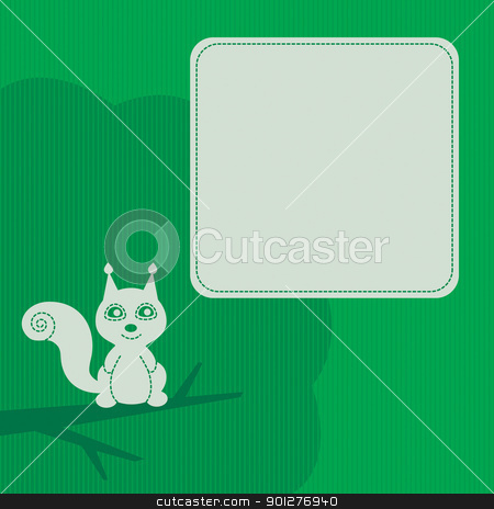 Frame with squirrel frame with squirrel stock vector clipart, frame with stylish smiling squirrel by artizarus