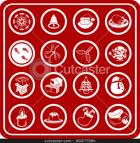 To use this stock image in your creative project, please select the size you need over to the right and click the "Add to Cart" button.
Your downloaded image will come with the Cutcaster watermark removed so don’t worry about the watermark you see on this page. christmas icon set stock vector clipart, A set of Christmas Icons by Christos Georghiou