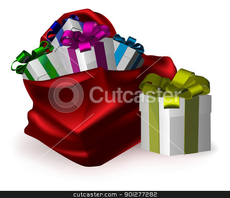 To use this stock image in your creative project, please select the size you need over to the right and click the "Add to Cart" button.
Your downloaded image will come with the Cutcaster watermark removed so don’t worry about the watermark you see on this page. presents for everyone stock vector clipart, an illustration of gifts bursting from a festive red sack by Christos Georghiou
