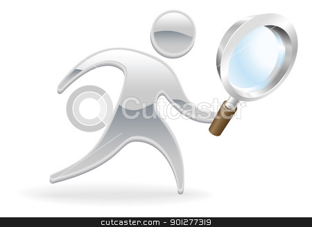 To use this stock image in your creative project, please select the size you need over to the right and click the "Add to Cart" button.
Your downloaded image will come with the Cutcaster watermark removed so don’t worry about the watermark you see on this page. Metallic character magnifying glass concept stock vector clipart, Metallic cartoon mascot character magnifying glass search concept by Christos Georghiou