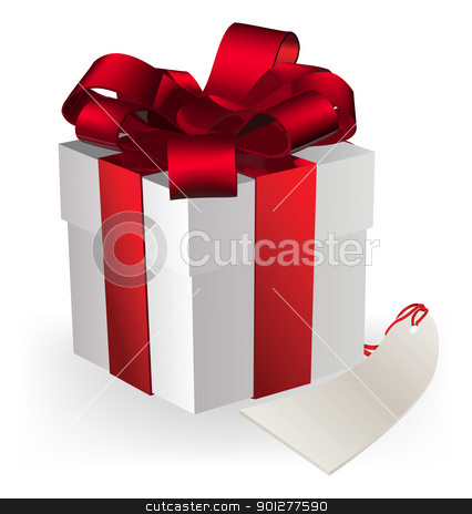 To use this stock image in your creative project, please select the size you need over to the right and click the "Add to Cart" button.
Your downloaded image will come with the Cutcaster watermark removed so don’t worry about the watermark you see on this page. gift box stock vector clipart, illustration of a gift box decorated with ribbon, bow and gift tag. by Christos Georghiou