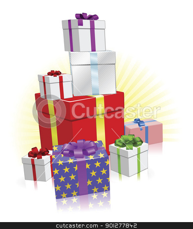 To use this stock image in your creative project, please select the size you need over to the right and click the "Add to Cart" button.
Your downloaded image will come with the Cutcaster watermark removed so don’t worry about the watermark you see on this page. Lots of presents concept stock vector clipart, Stack of wrapped gifts for Christmas, Birthday or other celebration by Christos Georghiou