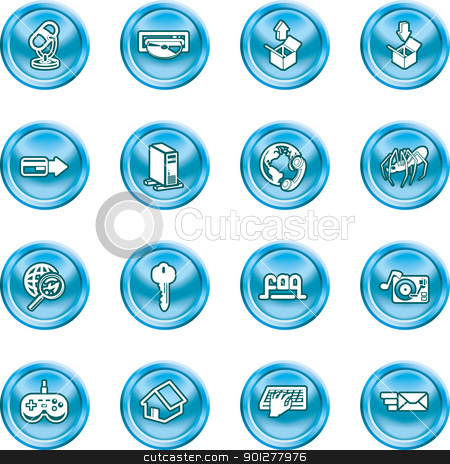 Website and Internet Icons Website and Internet Icons stock vector clipart, A set of shiny Computing and Website Icons by Christos Georghiou
