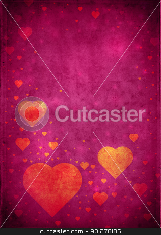 Valentines Background Valentines Background stock photo, Love themed magenta vintage paper background with hearts and copy space by HypnoCreative