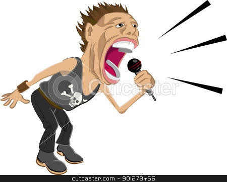 To use this stock image in your creative project, please select the size you need over to the right and click the "Add to Cart" button.
Your downloaded image will come with the Cutcaster watermark removed so don’t worry about the watermark you see on this page. rockstar illustration stock vector clipart, a rockstar screaming into a mic. by Christos Georghiou