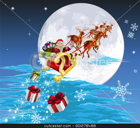 To use this stock image in your creative project, please select the size you need over to the right and click the "Add to Cart" button.
Your downloaded image will come with the Cutcaster watermark removed so don’t worry about the watermark you see on this page. Santa in his sled stock vector clipart, Santa in his Christmas sled or sleigh, delivering his Christmas gifts to everyone by Christos Georghiou