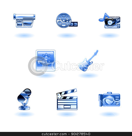 To use this stock image in your creative project, please select the size you need over to the right and click the "Add to Cart" button.
Your downloaded image will come with the Cutcaster watermark removed so don’t worry about the watermark you see on this page. Shiny Media Icons stock vector clipart, A set of shiny glossy media icons by Christos Georghiou