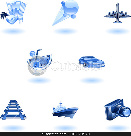 Blue travel and tourism icon set Blue travel and tourism icon set stock vector clipart, A blue travel and tourism web icon set
by Christos Georghiou