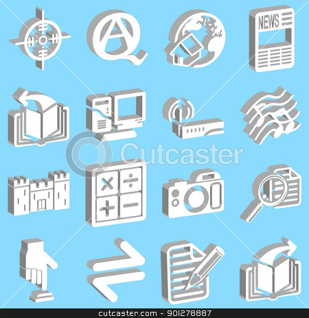 3D Internet web icon series set 3D Internet web icon series set stock vector clipart, a set of internet web icons by Christos Georghiou
