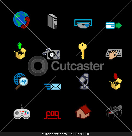 To use this stock image in your creative project, please select the size you need over to the right and click the "Add to Cart" button.
Your downloaded image will come with the Cutcaster watermark removed so don’t worry about the watermark you see on this page. Internet web icon series set stock vector clipart, A series of internet web icons set. by Christos Georghiou
