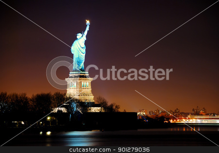 STATUE OF LIBERTY, NEW YORK CITY STATUE OF LIBERTY, NEW YORK CITY stock photo, Statue of Liberty, New York City Manhattan, at night with light. by rabbit75_cut