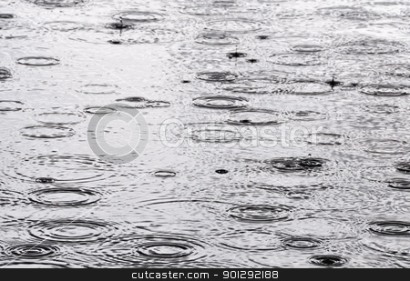 Rain Rain stock photo, Rain drops on the water surface by Dutourdumonde