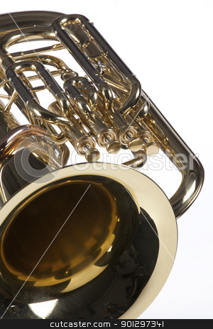 To use this stock image in your creative project, please select the size you need over to the right and click the "Add to Cart" button.
Your downloaded image will come with the Cutcaster watermark removed so don’t worry about the watermark you see on this page. Tuba Euphonium Isolated on White stock photo, A bass tuba euphonium music instrument isolated against a high key white background. by Mac Milleer (mkm3)