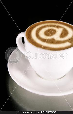 Internet Cafe Internet Cafe stock photo, A cappucino with latte art at symbol by Tyler Olson