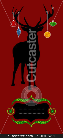 To use this stock image in your creative project, please select the size you need over to the right and click the "Add to Cart" button.
Your downloaded image will come with the Cutcaster watermark removed so don’t worry about the watermark you see on this page. Christmas reindeer silhouette greeting card stock photo, Christmas reindeer silhouette with decorations hanged from its antlers over red background. Ready for use as xmas card. by Cienpies Design
