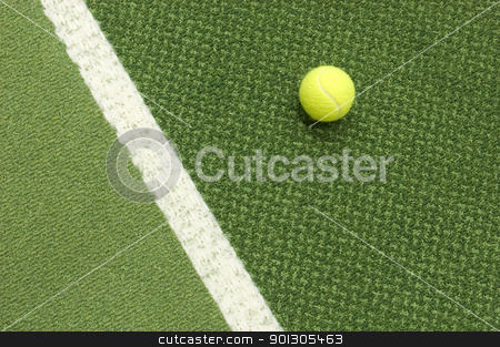 Tennis ball Tennis ball stock photo, Tennis compositon. Yellow ball, lines and court. by johnnychaos