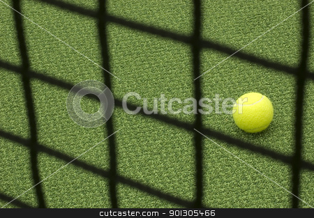 Tennis ball Tennis ball stock photo, Tennis compositon. Yellow ball, lines and court. by johnnychaos