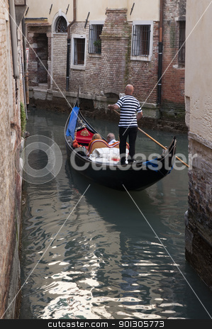 Gondolier in Venice, Italy Gondolier in Venice, Italy stock photo, Gondolier in Venice, Italy by johnnychaos