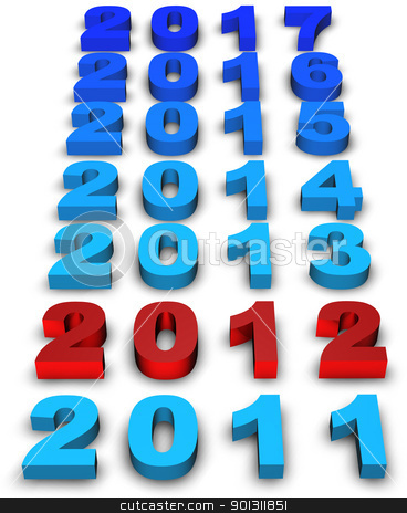 2012 new year 2012 new year stock photo, Illustration of 2012 new year render in 3D by marphotography