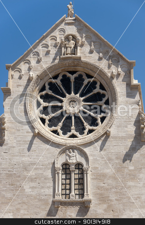 To use this stock image in your creative project, please select the size you need over to the right and click the "Add to Cart" button.
Your downloaded image will come with the Cutcaster watermark removed so don’t worry about the watermark you see on this page. Ruvo (Bari, Puglia, Italy): Old cathedral in Romanesque style, r stock photo, Ruvo (Bari, Puglia, Italy): Old cathedral in Romanesque style, rose window by clodio