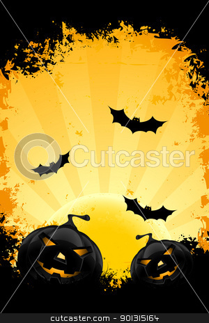 To use this stock image in your creative project, please select the size you need over to the right and click the "Add to Cart" button.
Your downloaded image will come with the Cutcaster watermark removed so don’t worry about the watermark you see on this page. Grungy Halloween background with pumpkins bats and full moon stock vector clipart, Grungy Halloween background with pumpkins bats and full moon by Vadym Nechyporenko