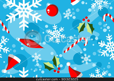 To use this stock image in your creative project, please select the size you need over to the right and click the "Add to Cart" button.
Your downloaded image will come with the Cutcaster watermark removed so don’t worry about the watermark you see on this page. Christmas winter style elements background stock vector clipart, Christmas season illustration with snow, balls and candy over cyan background. by Cienpies Design