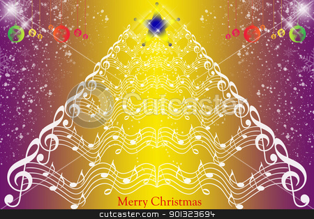 Christmas decoration background Christmas decoration background stock vector clipart, Christmas decoration background with music notes and snowflakes by Ingvar Bjork
