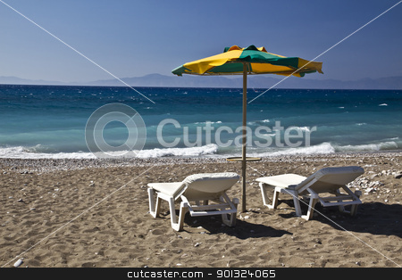 Tropical beach Tropical beach stock photo, Chairs and umbrella on the beach
by Ingvar Bjork