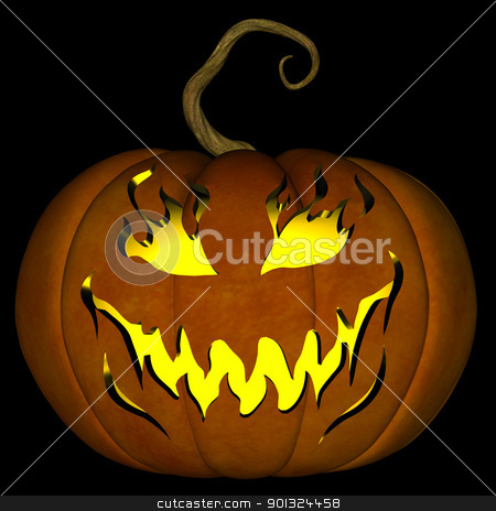 Halloween Jack O Lantern 06 Halloween Jack O Lantern 06 stock photo, A illustration of a spooky Halloween jack o lantern, isolated on a black background. by Randall Reed