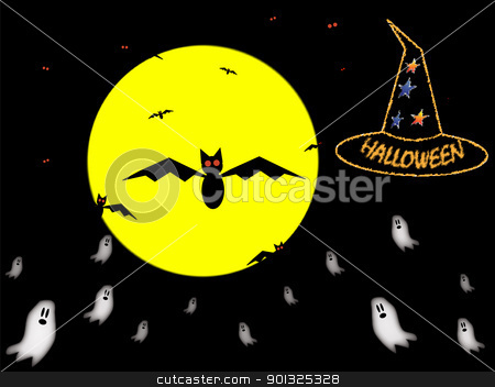 Halloween Halloween stock vector clipart, Halloween sky by elaplan